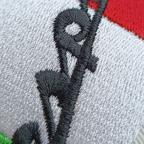 Satin stitch on tatami background