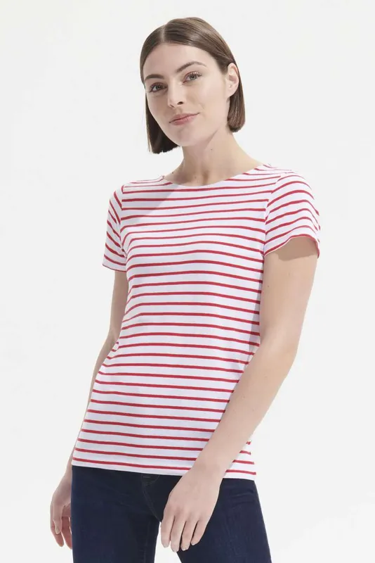 MILES WOMEN - ROUND NECK STRIPED T-SHIRT