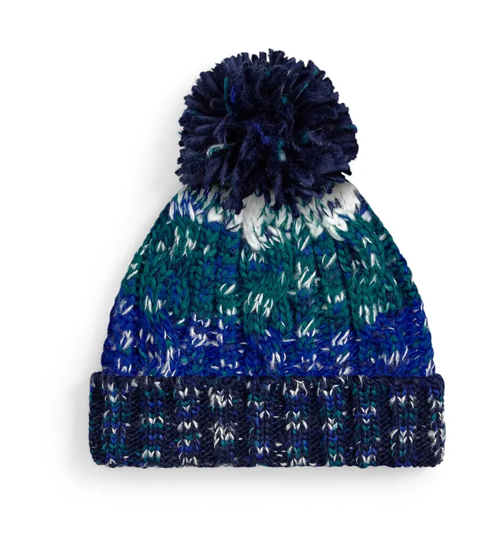 Corkscrew Pom Pom Beanie