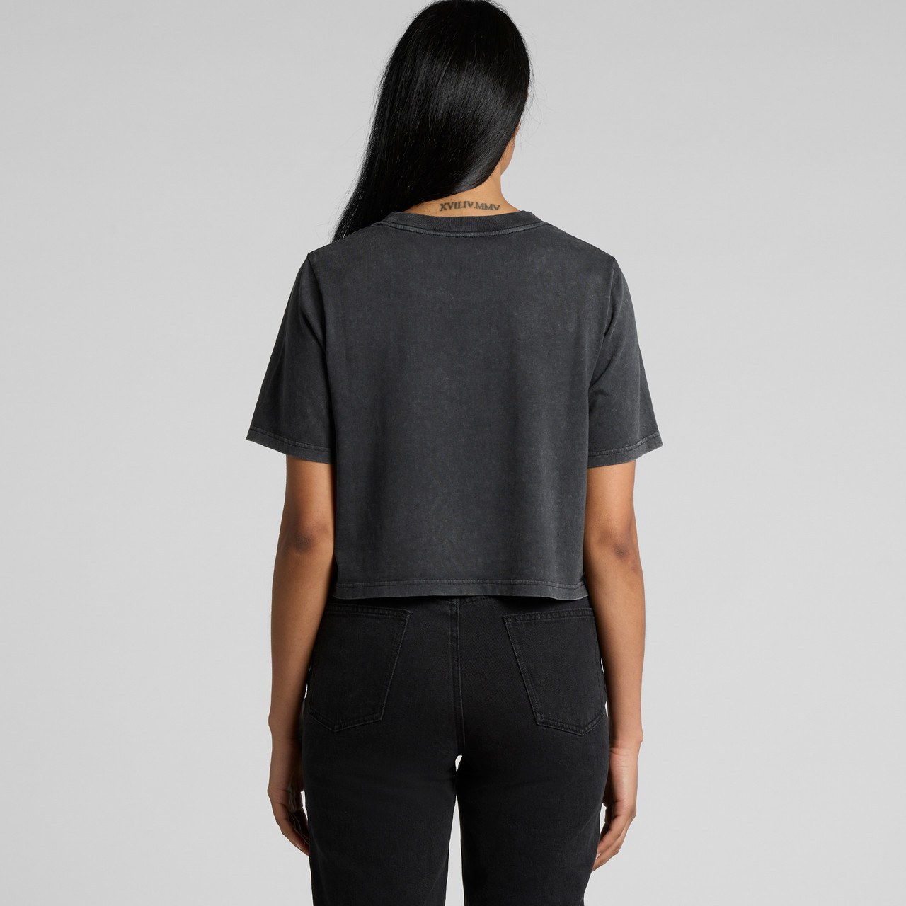 Wo's Stone Wash Heavy Crop - Image 2