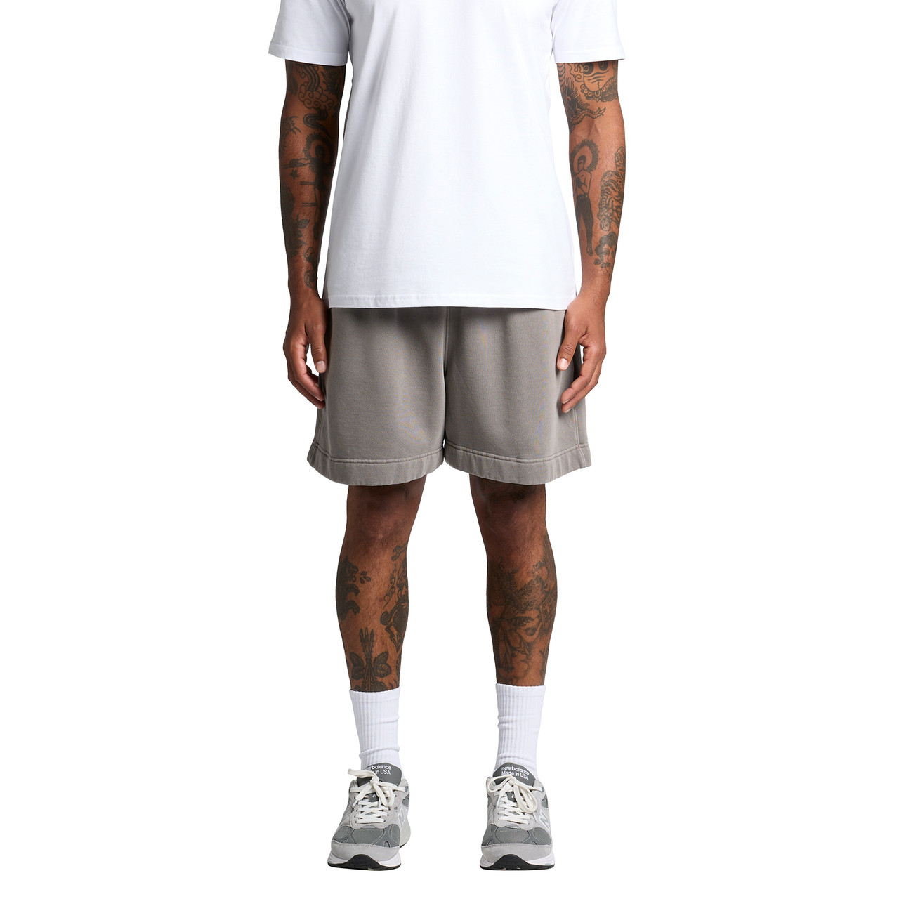 Relax Faded Track Shorts 18"